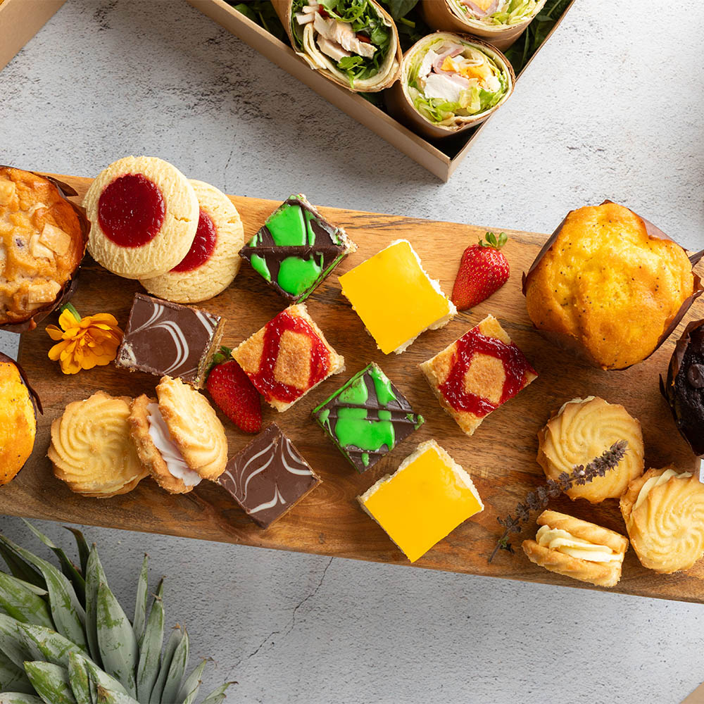 Assorted Sweet Box | Cookies, Muffins & Slices for 8 – Wellbean Co Catering